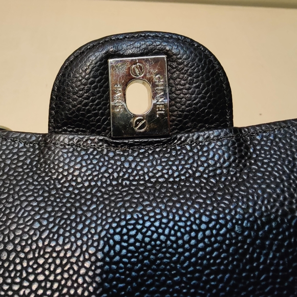 Chanel Black Quilted Caviar Medium Classic Double Flap - 15944875 serial number - Picture 9 of 16